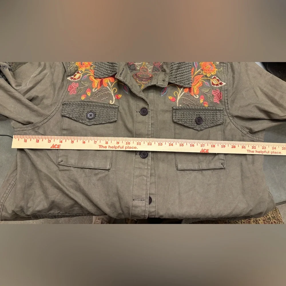 Johnny Was Violette Eyelet Embroidered Military Jacket XL - Picture 15 of 15
